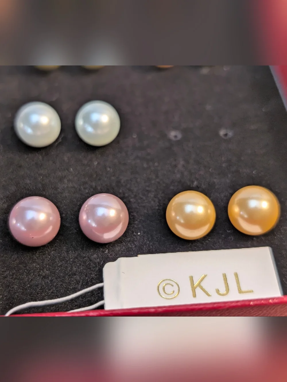 KJL Pearl Earring 8 Pair Set - Multicolor Pearlescent - Picture 10 of 11